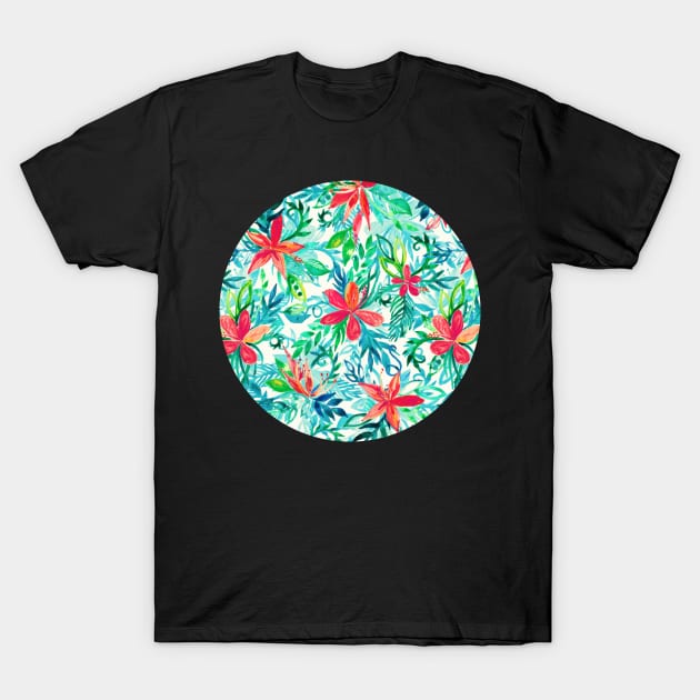 Paradise Floral - a watercolor pattern T-Shirt by micklyn